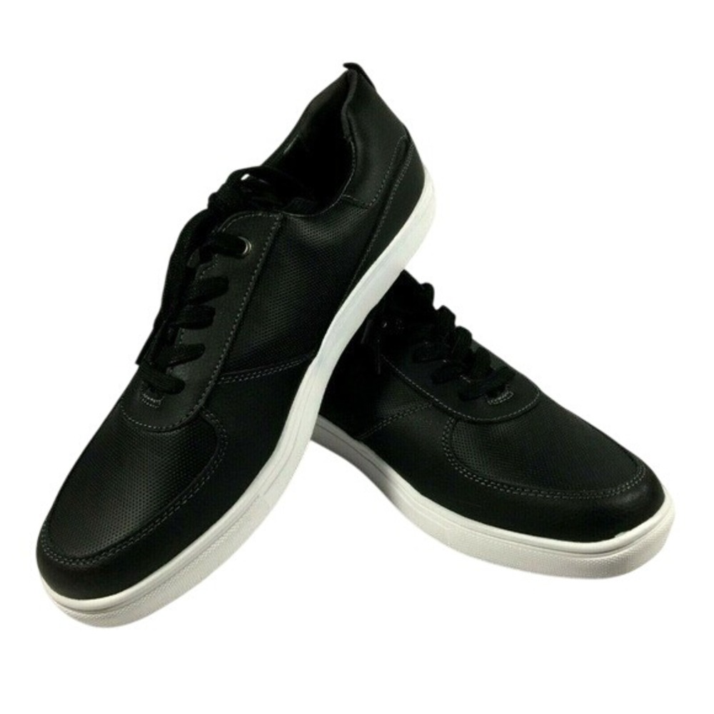 Weatherproof Vintage Mens Black Memory-foam Leather Sneakers Shoes‎ Size 11